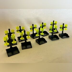 Lot Of Playmobil Green Goblets Glasses Medieval‎ On Stands